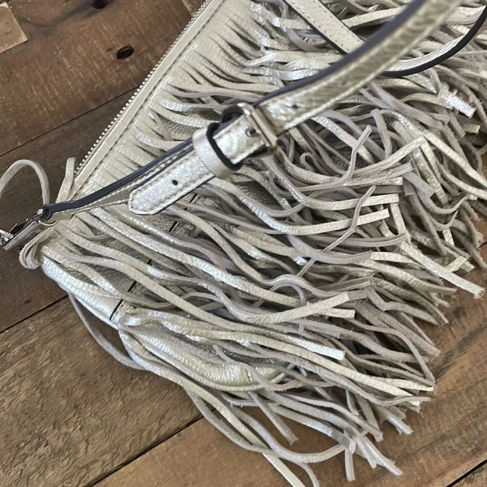 Fringe Crossbody Bag in Light Silver by Rebecca Minkoff - Picture 5 of 5